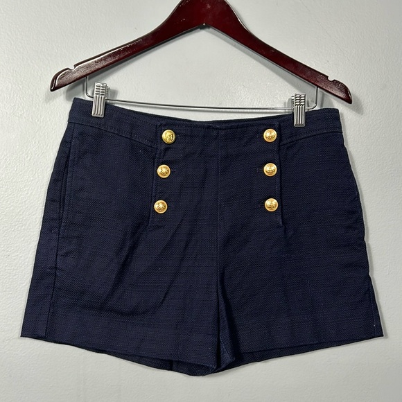 Banana Republic Navy Sailor Cotton Short with gold front buttons waist 33” - Picture 1 of 13